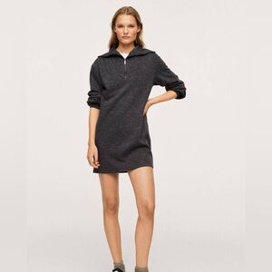 Mango Zip Up Knit Mini Dress
